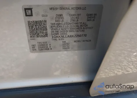 2019 GMC Acadia Sle-2 z USA, uszkodzony, nr VIN 1GKKNLLAXKZ250770
